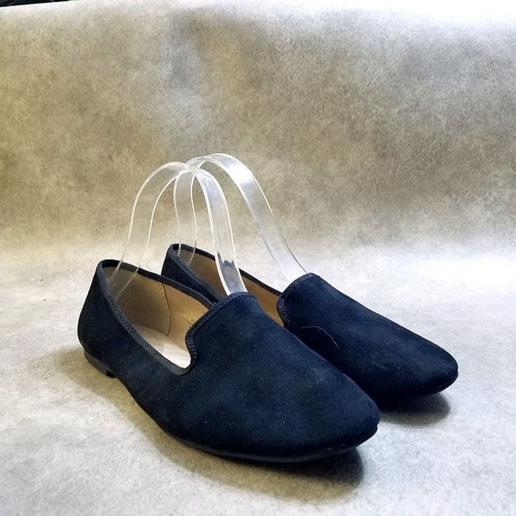 H&M Womens CN235 Size 6 Black Slip On Loafer Flats